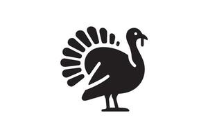 A black and white turkey logo on a white background vector