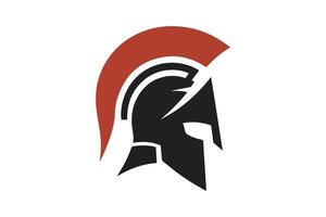 A spartan helmet with a red and black trim vector