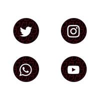 A set of four different social media icons vector
