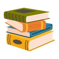 Pile of different colorful books vector