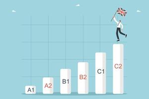 Man with UK flag on top of graph vector