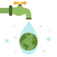 Drop with planet Earth inside vector