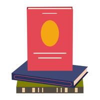 Red book stands on stack of books vector