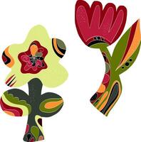 A flower with a leaf and a leaf vector