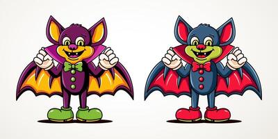 Dracula bat, retro mascot character. Suitable and event and design element vector