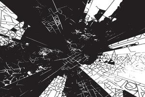 Edgy Black Abstract Texture Overlay on White Background for Gritty Visuals vector