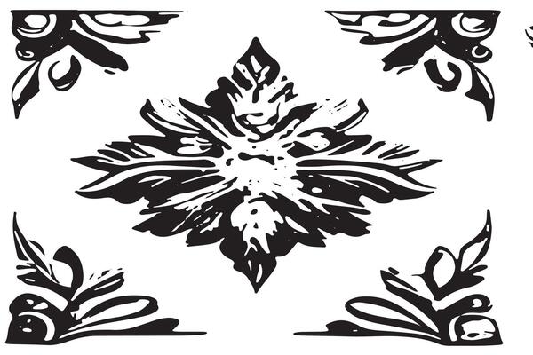 Monochrome Black Abstract Graphical Texture on White for Overlay and Backgrounds