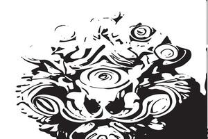 White Background with Abstract Black Monochrome Texture Overlay for Textures vector