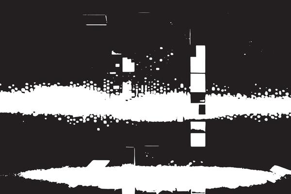Black Abstract Texture Monochrome Layer on White Background for Visual Overlays