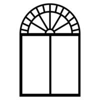 Window frame silhouette in classic style black element vector