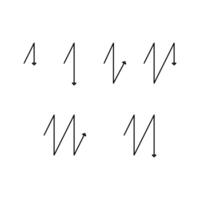 collection of zig zag arrow symbol. simple, line, thin. editable stroke vector