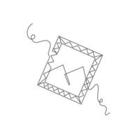 photo frame drawing illustration in continuous line style. lines, unique, minimal concept vector
