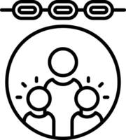 A black and white image of a chain with people in it vector