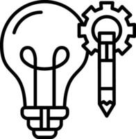 Light bulb and pencil icon vector