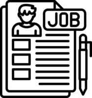 A job application form with a pen and a person vector