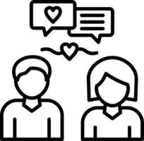 A couple with speech bubbles above them vector