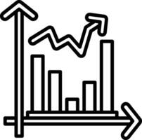 An icon of a graph with arrows going up vector