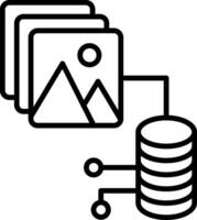 A black and white image of a computer with a disk attached vector