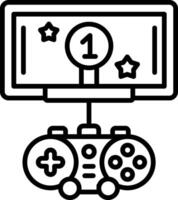 A game controller and monitor with a number one vector