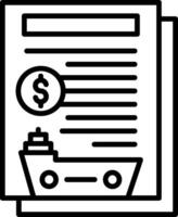 A document with a boat and money on it vector