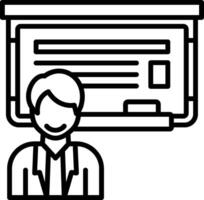 A man is standing in front of a large screen vector