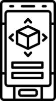 A black and white image of a tablet with a box on it vector