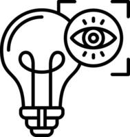An image of a light bulb with an eye inside vector