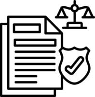 A document with a scale and a shield vector