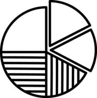 A pie chart with a line of different colors vector