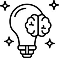 A light bulb with a brain inside it vector
