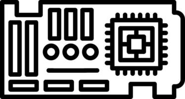 A black and white image of a computer chip vector