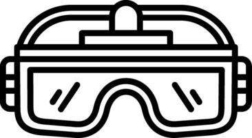 A black and white image of goggles vector