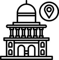 A building with a map pin on it vector