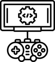 A game controller and monitor on a white background vector