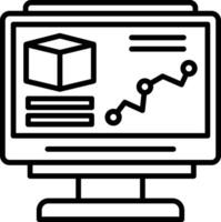 A computer monitor with a graph on it vector