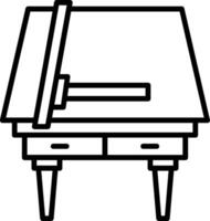 A drawing table with a pencil on top vector