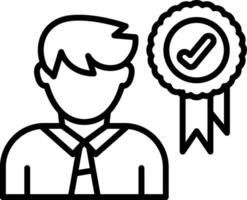 A man with a badge and a check mark vector