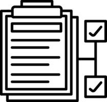 A black and white clip board with check marks vector