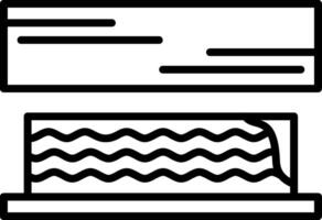 A black and white image of a box with a wave pattern vector