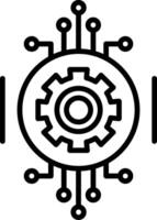 A black and white image of a computer chip vector