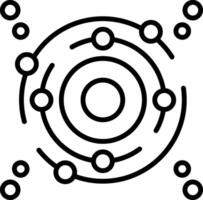 A black and white image of a circle with circles around it vector