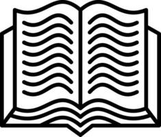 An open book with wavy lines on it vector