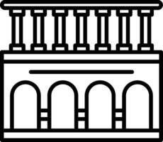 A building with columns and pillars on a white background vector