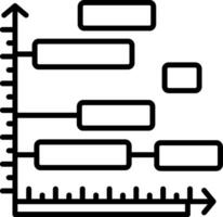 A diagram of a bar chart with arrows pointing up vector