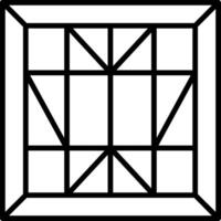 A square window with a square pattern vector