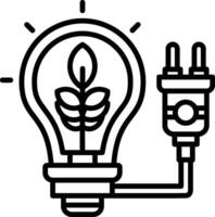 A light bulb with a plant inside it vector