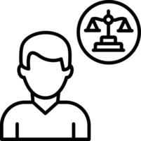A man with scales and a justice symbol vector