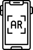 A black and white image of a tablet with the word ar on it vector
