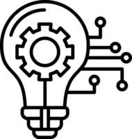 A light bulb with gears inside it vector