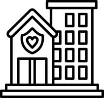 A building with a heart on it vector
